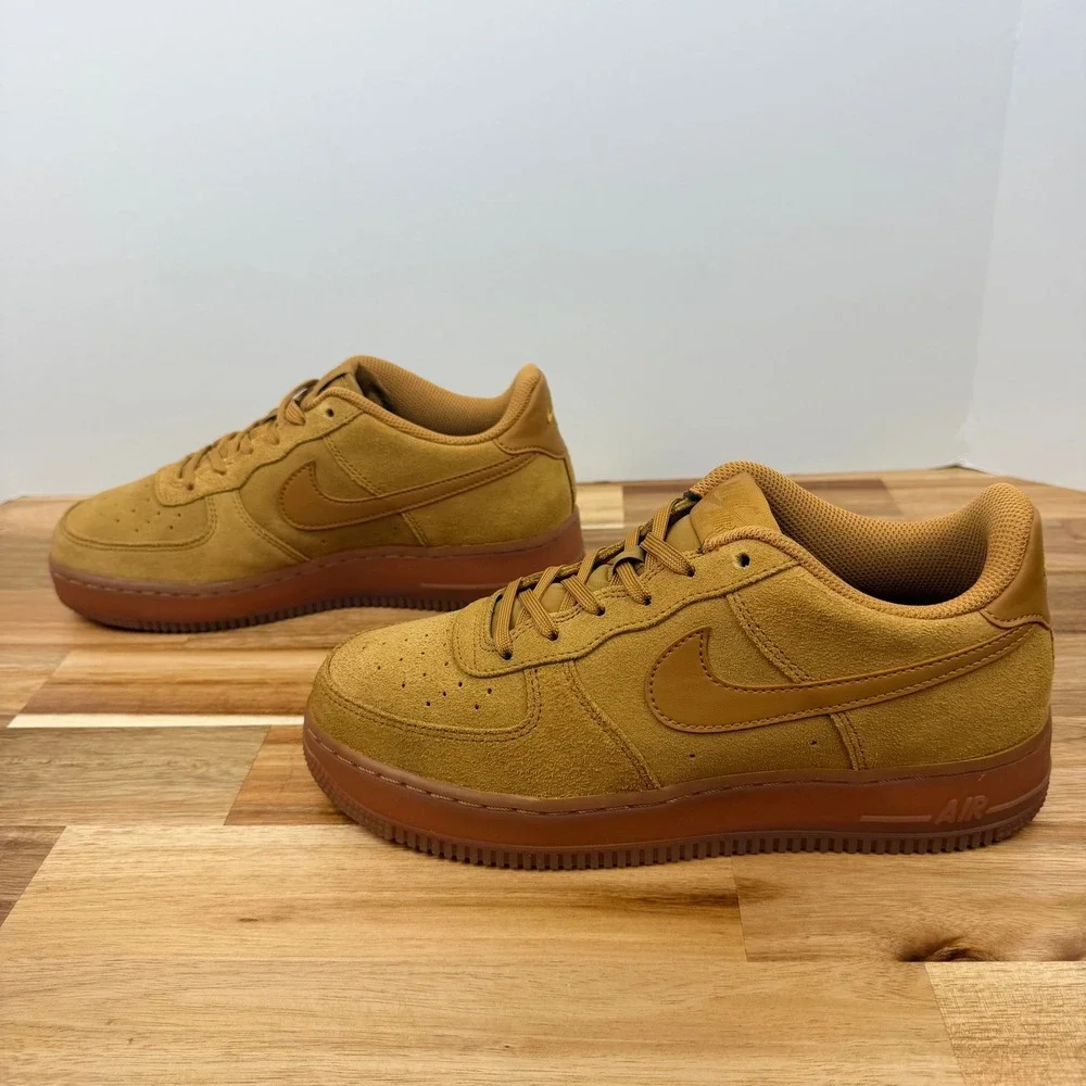 Nike Air Force 1 Kids Casual Suede Sneakers Wheat Gum Sole Casual Shoes 7Y